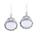 Jeweled Glory,'Natural Oval Rainbow Moonstone Dangle Earrings from India'
