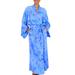 Batik robe, 'Blue Anemone' - Floral Patterned Robe