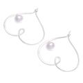 Loopy for Love,'Cultured Freshwater Pearl and Sterling Silver Heart Earrings'