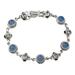 Serene Azure,'Blue Topaz Bracelet with Blue Chalcedony and Sterling Silver'