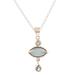 Blue Fusion,'Chalcedony and Blue Topaz Sterling Silver Pendant Necklace'