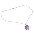 Deep Purple Blossom,'Composite Turquoise Artisan Crafted Necklace with Amethyst'