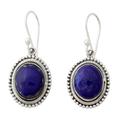 Lapis Lazuli on Artisan Crafted 925 Silver Hook Earrings 'True Clarity'