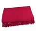 Puno Traditions in Crimson,'Crimson Alpaca and Acrylic Blend Throw Blanket with Fringe'