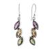 'Six-Carat Multi-Gemstone Dangle Earrings with Marquise Gems'