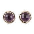 Checkerboard in Purple,'Checkerboard Faceted Amethyst Stud Earrings'