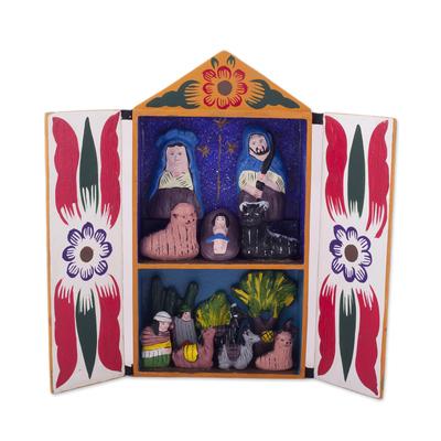 Llamas on Christmas Eve,'Ceramic Folk Art Religiou...
