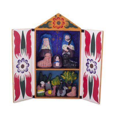 Llamas on Christmas Eve,'Ceramic Folk Art Religiou...