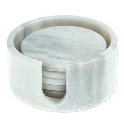 Modern Marble,'Pale Grey Marble Coasters Crafted i...