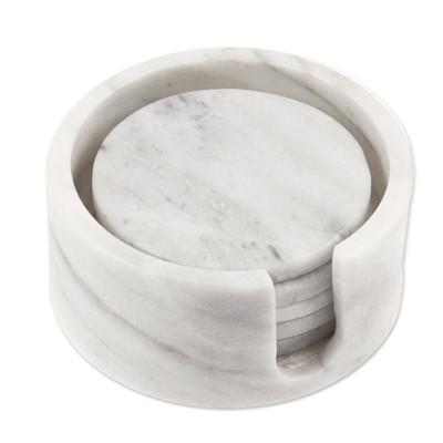 Modern Marble,'Pale Grey Marble Coasters Crafted i...