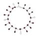 Starry Allure in Red,'Hand Made Garnet Sterling Silver Charm Anklet India'