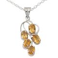 Citrine pendant necklace, 'Sunshine Harmony'