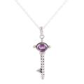 Key to Paradise,'Handmade Key Pendant Necklace with Amethyst from India'