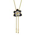 'Blue Blossom' - Hand Crafted Gold Plated Flower Necklac