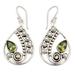 'Inspired Paisley' - Pearl and Peridot Earrings Sterling