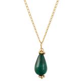 '18k Gold-Plated Chrysocolla Pendant Necklace from Peru'