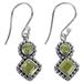 Twin Aura,'India Artisan Handcrafted Silver and Peridot Earrings'