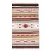 Geometric Flair,'Colorful Geometric Wool Area Rug from India (3x5)'