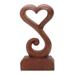 Tangled Love,'Hand Crafted Suar Wood Open Heart Statuette Home Decor'