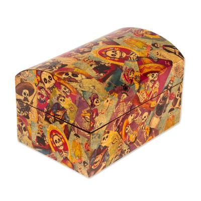 Decoupage chest, 'Happy Catrina' - Day of the Dead Decorative Box