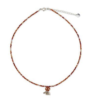 'Elephantine Charm' - Hand Made Beaded Carnelian Necklace