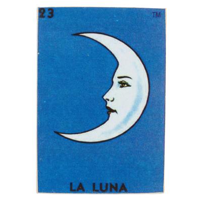 Precious Moon,'Mexican Wood Magnet with Moon Decoupage'