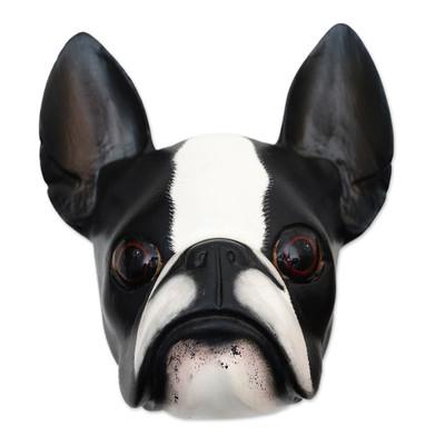 Wood mask 'Sweet Boston Terrier'