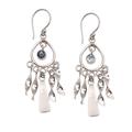 Topaz chandelier earrings, 'Blue Wind Chime'