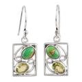 Sweet Companions,'Hand Crafted Peridot Dangle Earrings from India'