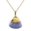 Beautiful Layers,'Indian Gold Plated Sterling Silver Blue Lace Agate Necklace'