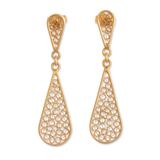 'Drop-Shaped 21k Gold Plated Silver Dangle Earrings from Peru'