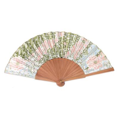 Silk batik fan, 'Feminine'