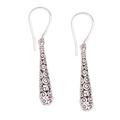 'Drop-Shaped Sterling Silver Dangle Earrings Crafted in Bali'