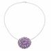 Lilac Burst,'Amethyst Sterling Silver Pendant Necklace from India'