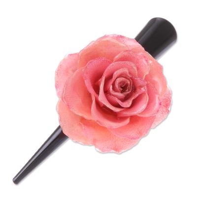 Pink Sweetheart,'Natural Pink Sweetheart Rose Hair Clip from Thailand'