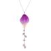 Bloom Balloon in Purple,'Hand Crafted Orchid Petal Pendant Necklace'