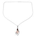 Pink Crest,'Garnet Chalcedony Sterling Silver Pendant Necklace India'