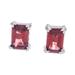 Crimson Baroness,'High-Polished Baguette-Shaped Garnet Stud Earrings'