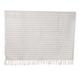 Titanium Trends,'Striped Cotton Throw Blanket in Titanium and Vanilla Hues'