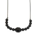Gala Elegance,'Black Rhodium Plated Agate Pendant Necklace from Brazil'