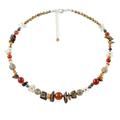 'Multicolored Multi-Gemstone Beaded Necklace from Thailand'