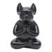 'Hand-Carved Black Suar Wood French Bulldog Sculpture'