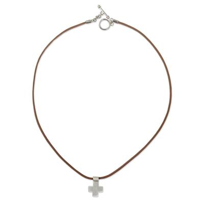 Chorrillos Cross,'Artisan Crafted Sterling Pendant Necklace'