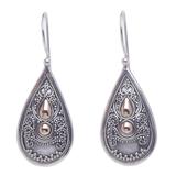 'Bali Antique' - Sterling Silver and 18k Gold Plated Earrings