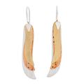Sensations and Seasons,'Sterling Silver and Copper Drop Earrings with Gold Plating'
