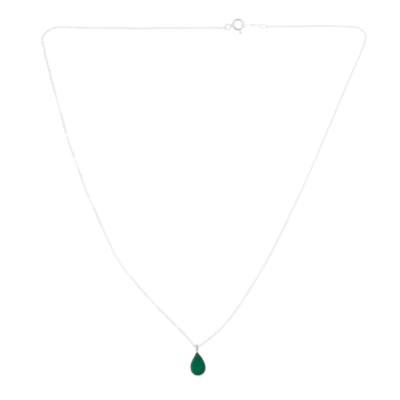 Allegria,'Green Onyx Pendant Necklace'