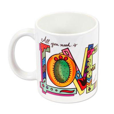 All You Need is Love,'Printed Ceramic Mug with Lov...