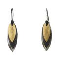 'Turning Leaves' - Modern Silver Earrings with 22k Gold from Mexico