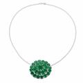 Viridian Burst,'Green Onyx Pendant on Sterling Silver Necklace from India'