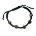 'Oneness' - Tiger Eye Shamballa Bracelet with Black Cord Handmade In